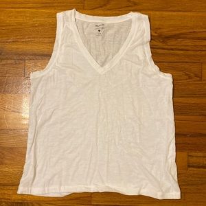 Madewell 100% Cotton White Tank Top Medium M.